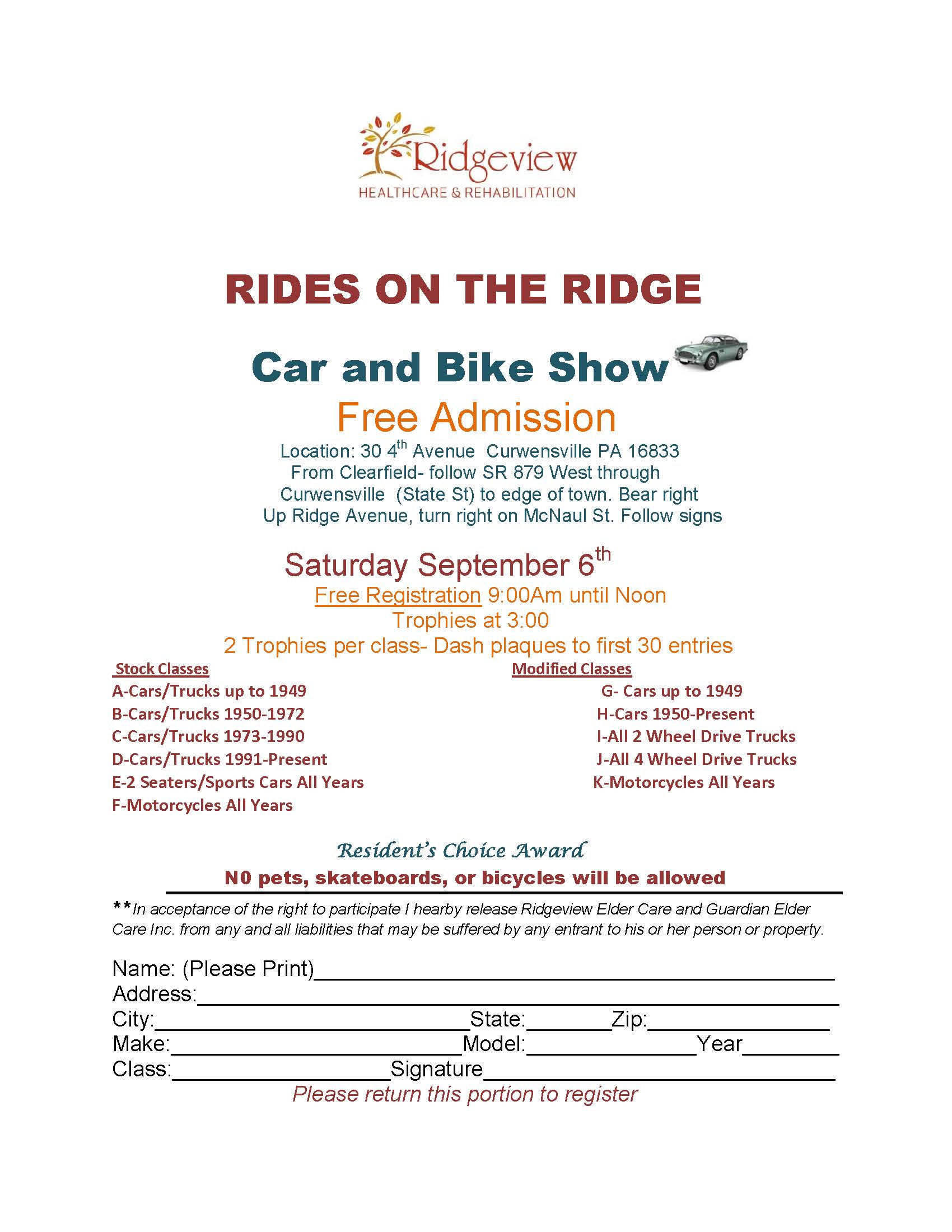 RIDES ON THE RIDGE